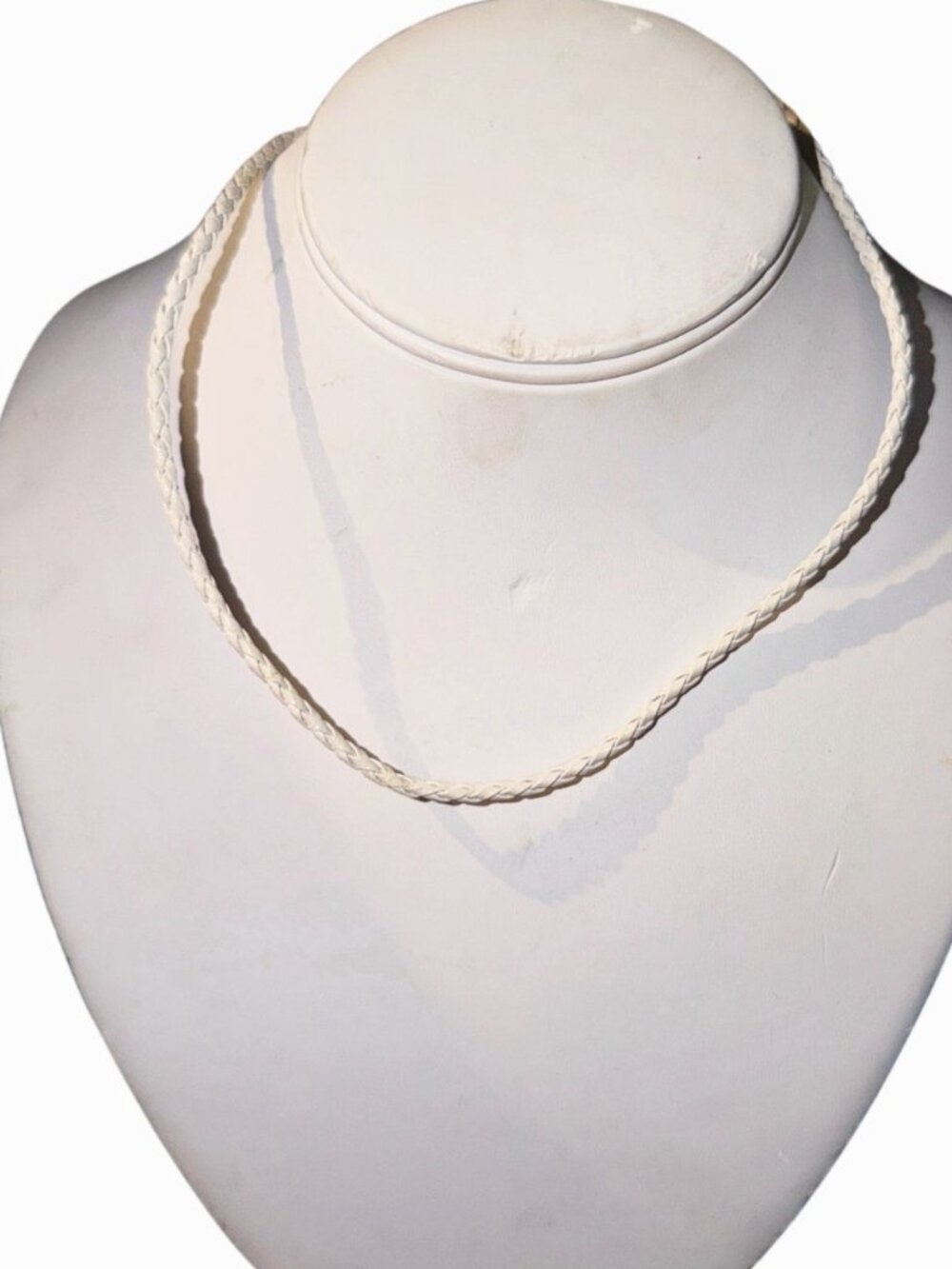 White Cord Vintage Choker Style Necklace